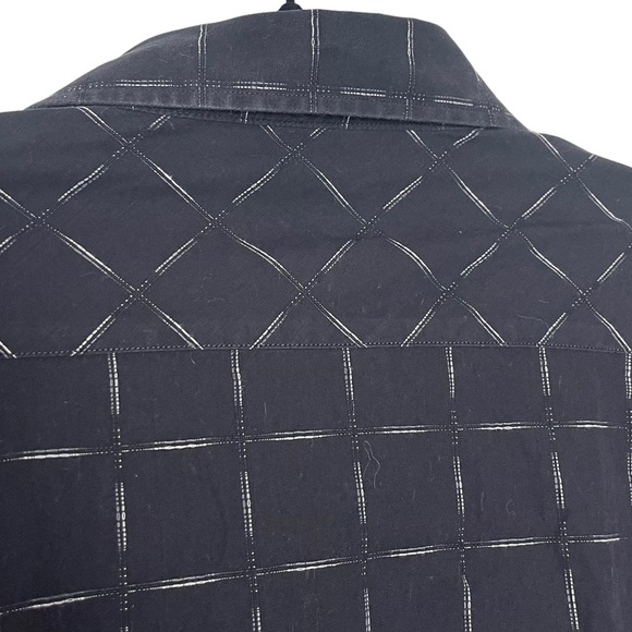 Pronto Uomo Mens Black Check Print Long Sleeve Shirt Size XXL - Picture 5 of 12